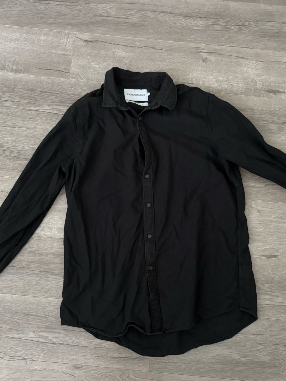 Calvin Klein Jeans Black Lightweight Button-Front Shirt Jacket
